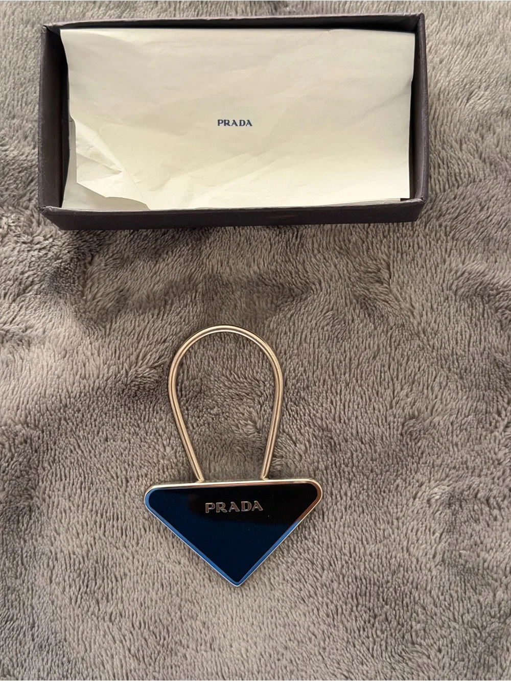 Prada triangular keyring